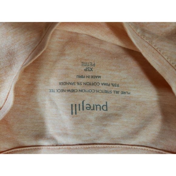 J. Jill Pure Jill Orange Space Dye Stretch Cotton Crew Neck Tee XSP XS Petite - Picture 4 of 10